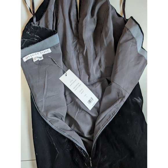 NWT Veronica Beard Josette Embellished Velvet Midi Dress Size 6 Black #2K454 - Picture 10 of 14